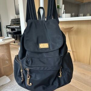 Vintage Juicy Couture Black Backpack with Gold Details